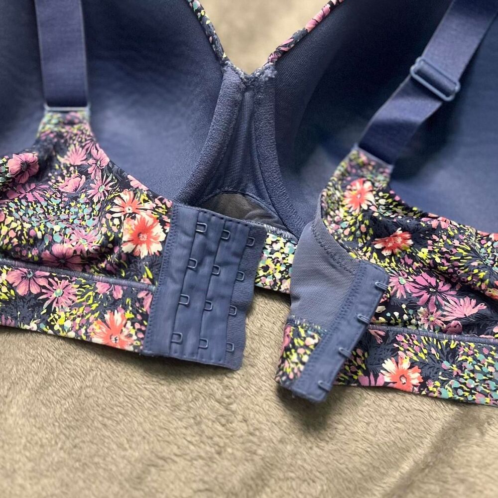 Cacique 44DD Floral Underwire Bra Pink Purple Periwinkle - Picture 4 of 6